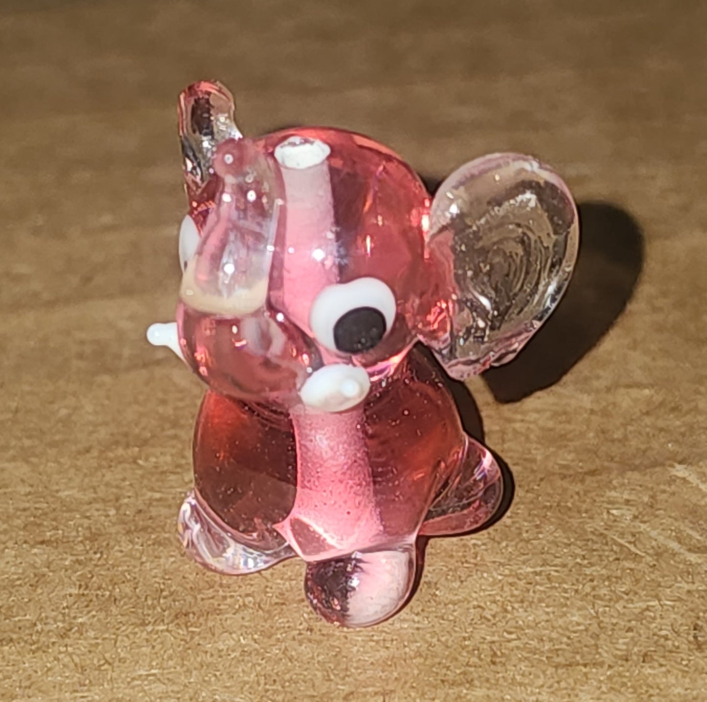 Glass handmade lampwork bead PINK ELEPHANT (2.7cm high)