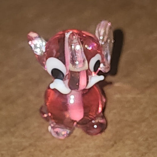 Glass handmade lampwork bead PINK ELEPHANT (2.7cm high)