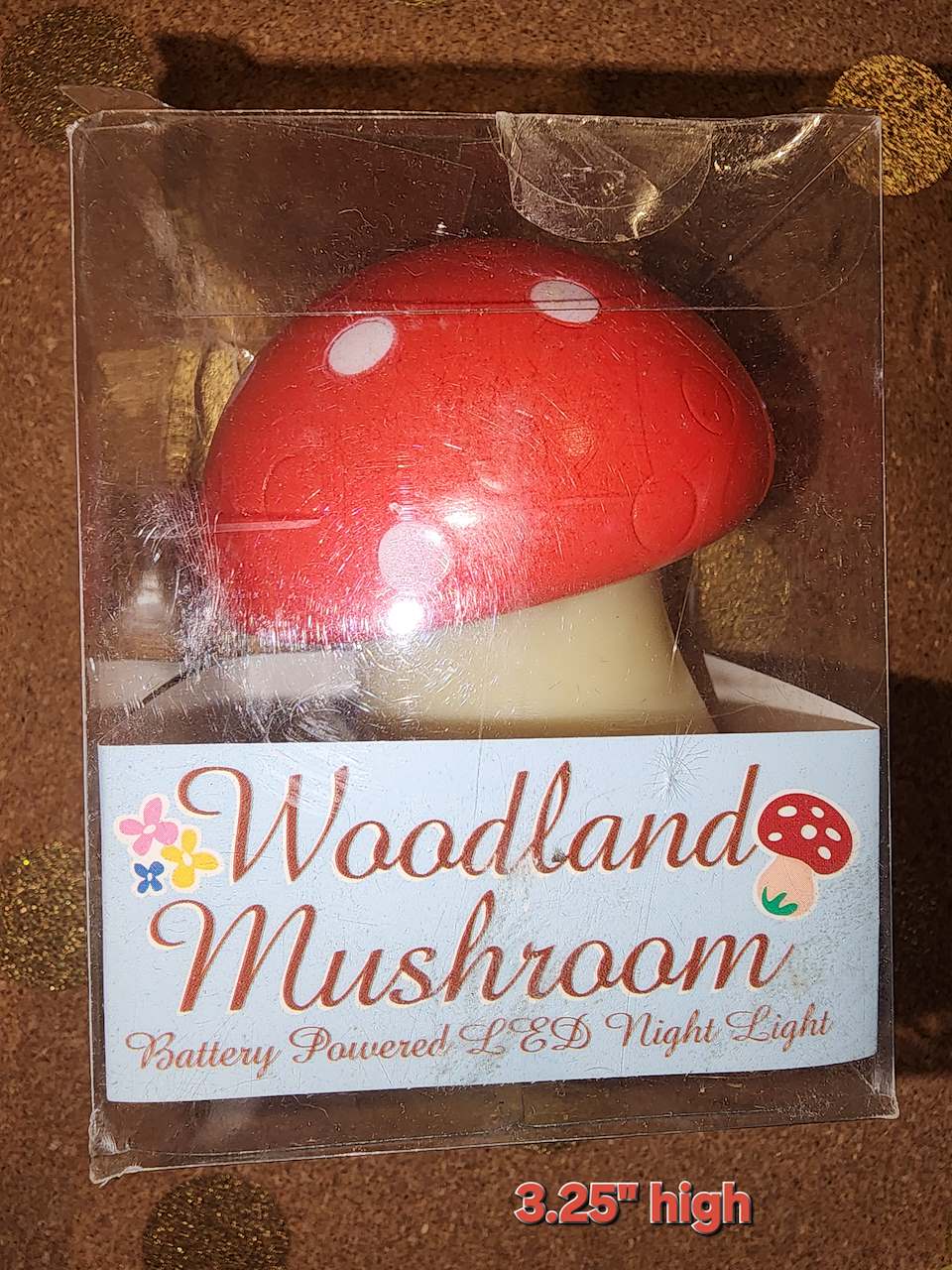 Mini mushroom lamp  (battery operated) 3.25" high