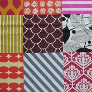Echino - Etsuko Furuya - Squares (KOKKA) Brown Yellow Orange (patchwork squares)