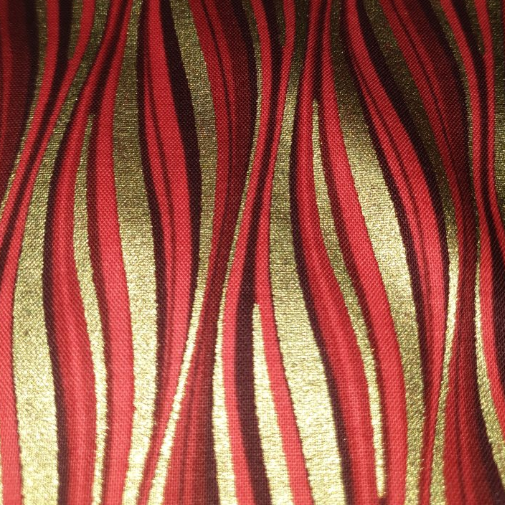 Michael Miller metallic wavy stripe French Christmas