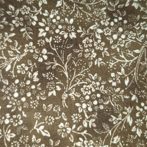 TINY MARBLED BROWN FLORAL - Brown