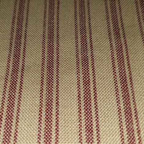TICKING STRIPE COFFEE/DARK RED