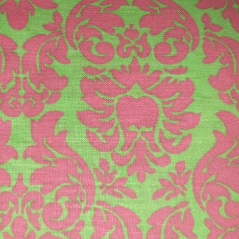 Jo-Ann fabrics Damask (pink/green)