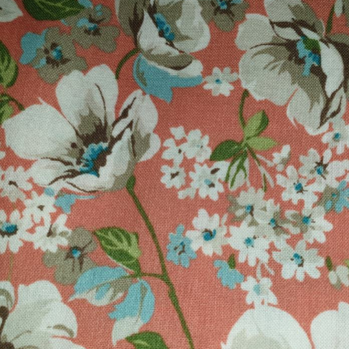 Kokka orange floral dogwoods