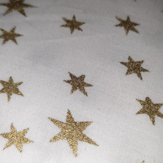 White Homespun with gold stars