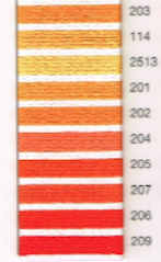 MADEIRA EMBROIDERY FLOSS 10M (COLORS 203-209)