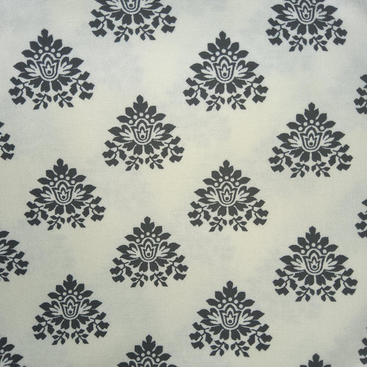 Michael Miller - Mary CX3323 white black damask
