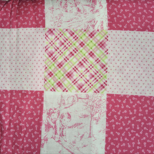 Tiny Treasures pink block toile patchwork