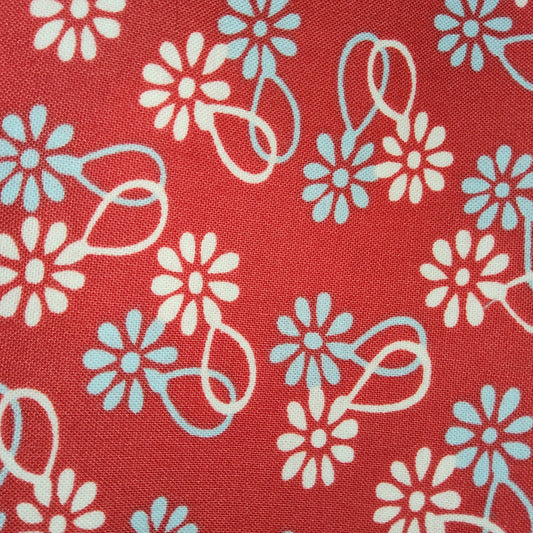 Swell by Urban Chiks for Moda cheeky daisy chain red (70cm left)