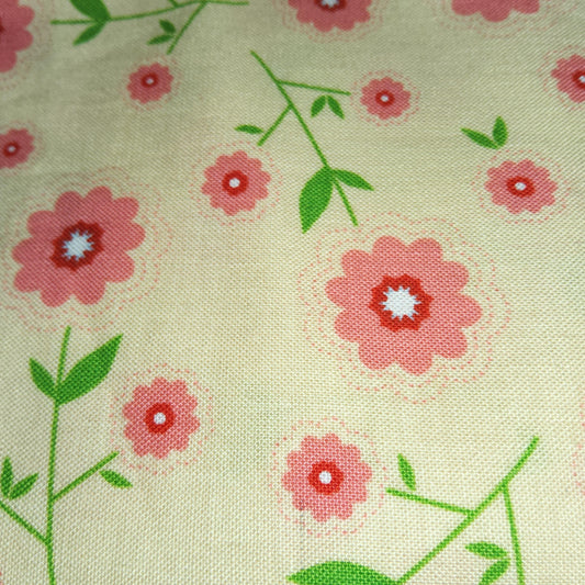 Riley Blake Delighted! pink flowers by the Quilted Fish C2662 (rare and out of print)