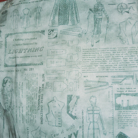 Sew retro Tonal Pattern Aqua (only one yard left 94cm) 1105