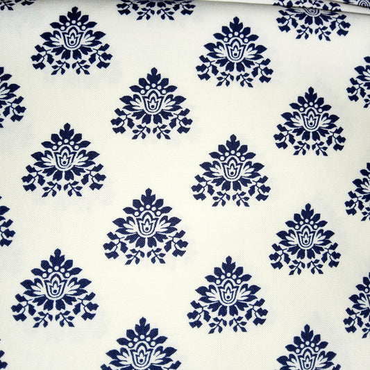 Michael Miller Fabrics - Mary - Ivory CC3323 (navy cream damask)