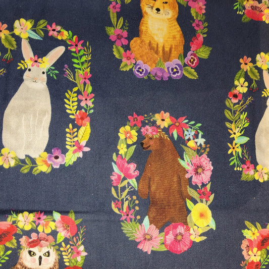 MIA CHARRO - Forest Friends - Navy wreath Forest Animals129 104 05