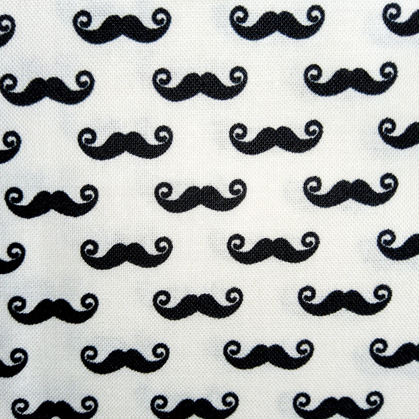 Riley Blake Geekly Chic Small Mustache Black Cream C528-04