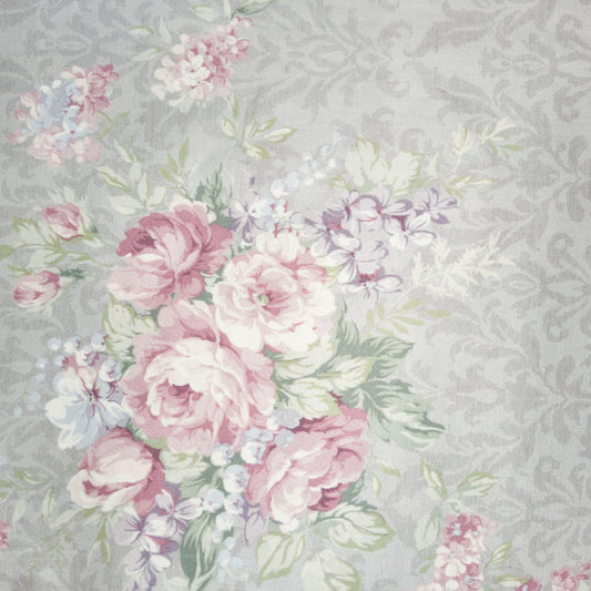 Yuwa Happy Heart light grey Floral (Damask tonal background) 150cm wide