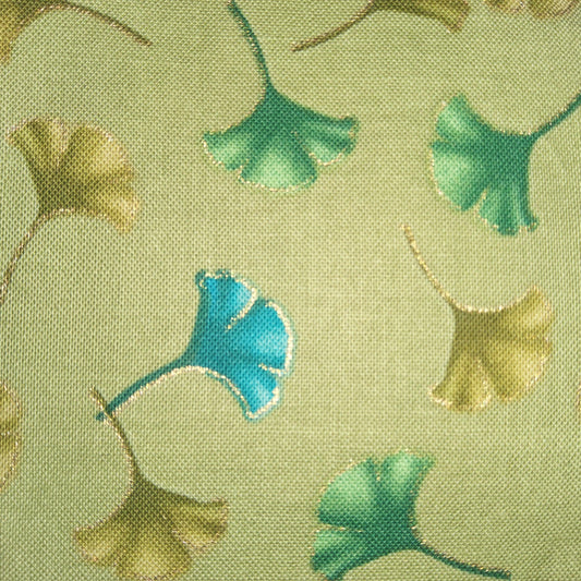 Faye Burgos for Marcus Fabrics gingko leaf avocado green (Japanese) *