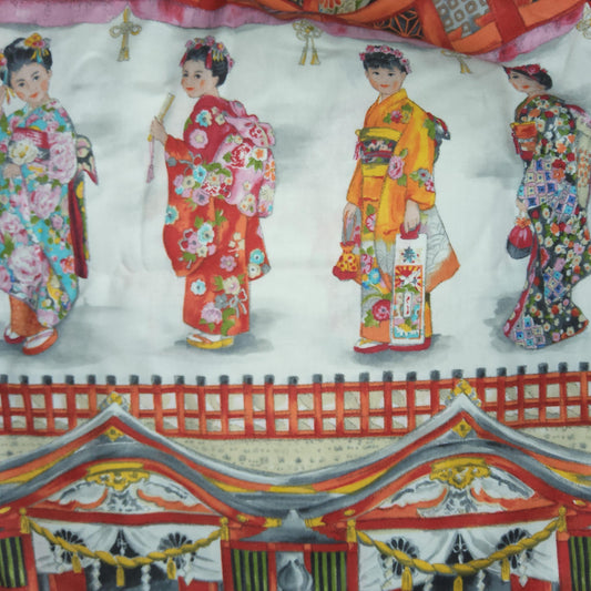 Michael Miller Girls Day CJ4747 Geisha Girls Scene Panel *
