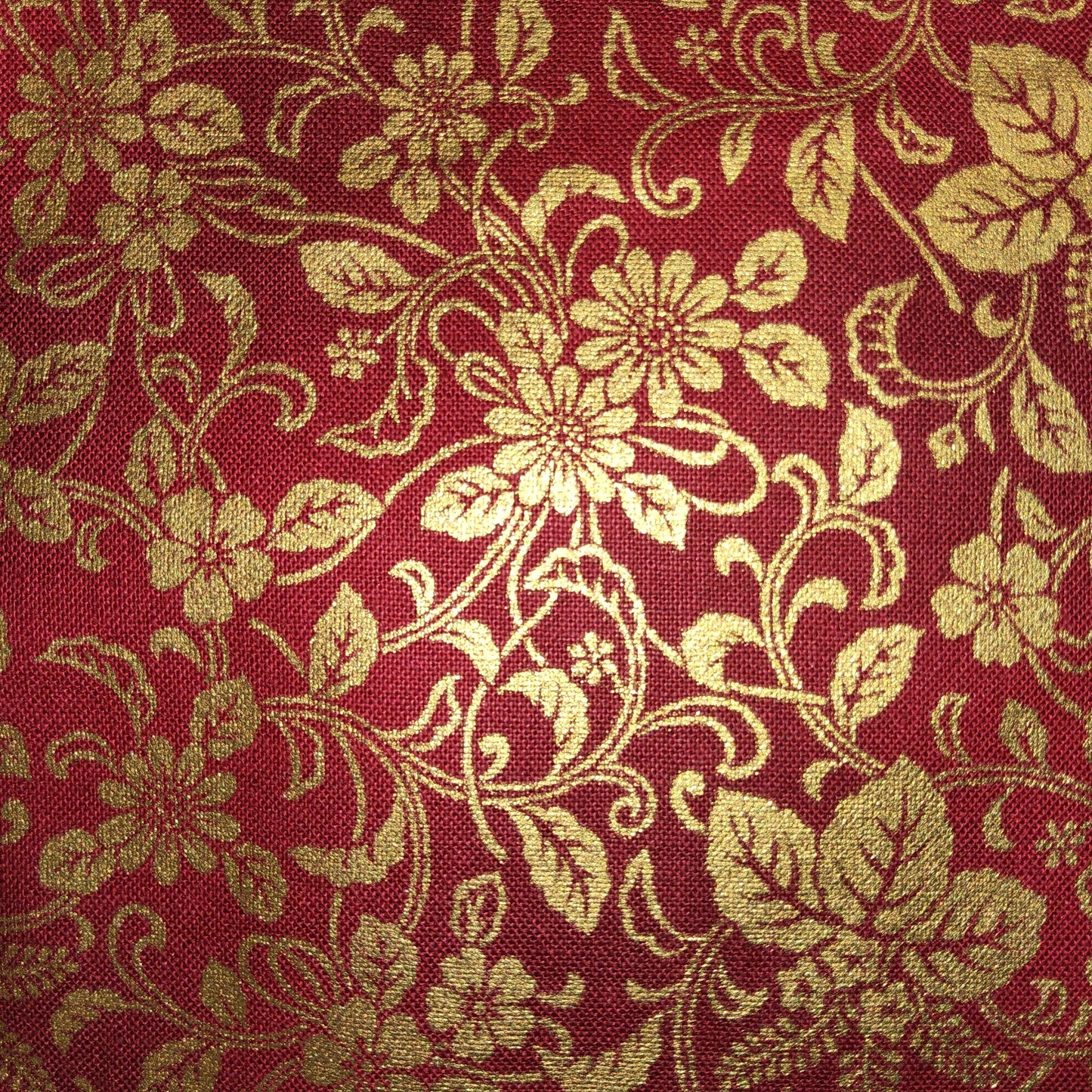 Hyakka Ryoran for Quilt Gate metallic garnet red floral HR5820-15 *
