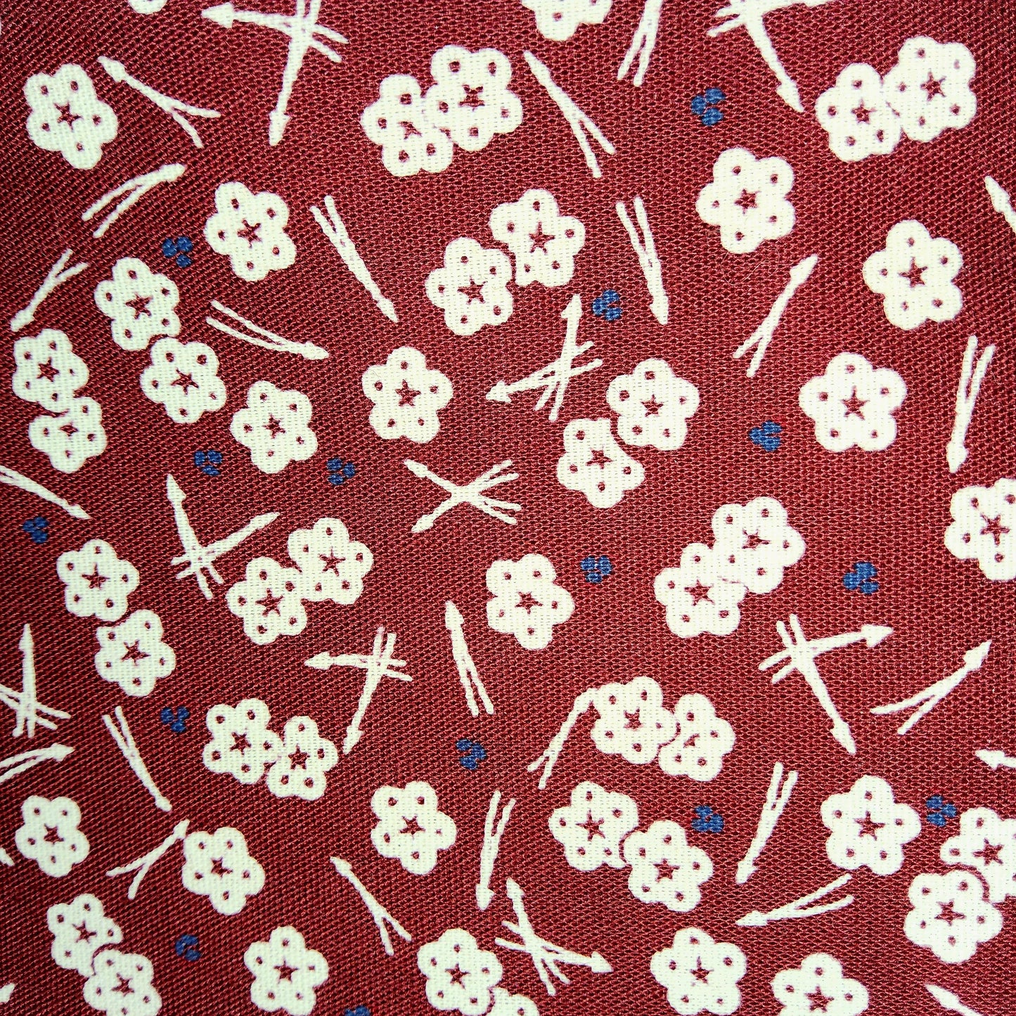 Sakura flowers cream on crimson *