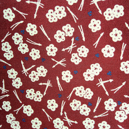 Sakura flowers cream on crimson *