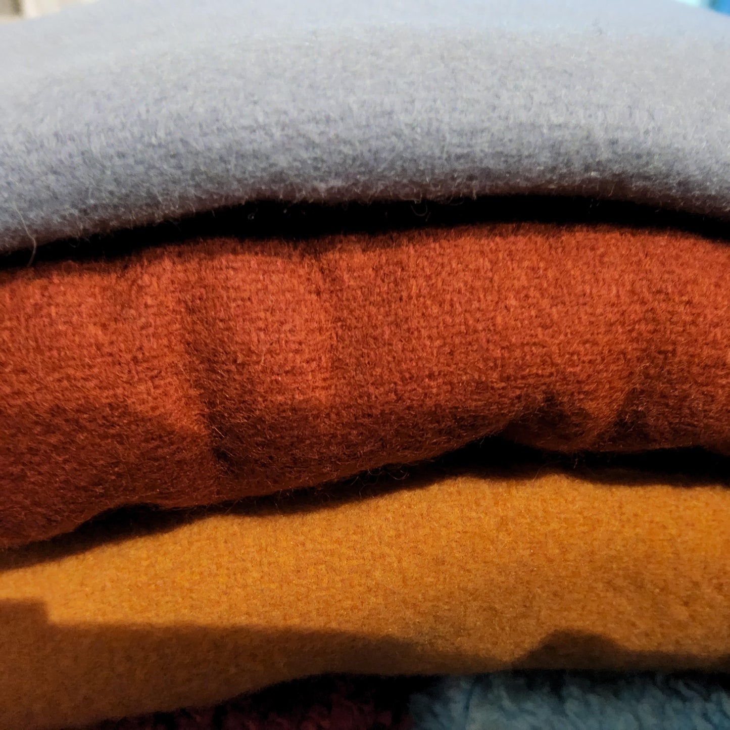 Wool polyester blend fabrics 1.6m wide (various colours) PRICED PER HALF METRE