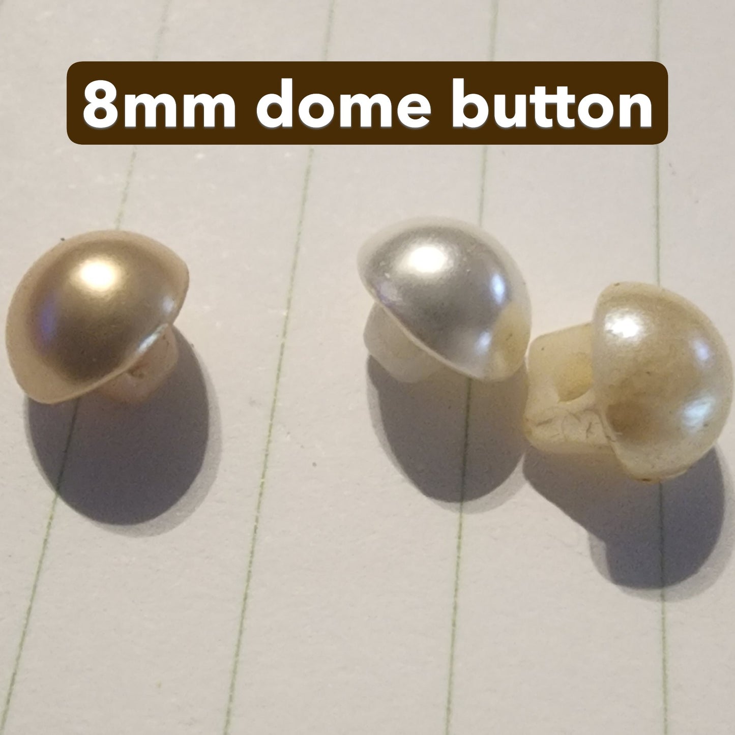 8mm dome button ANTIQUE GOLD shank back