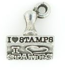 Metal I Love Stamps charm