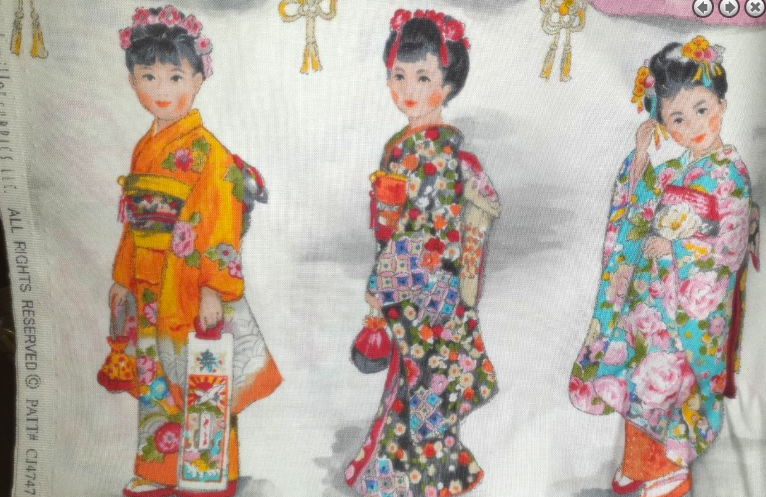 Michael Miller Girls Day CJ4747 Geisha Girls Scene Panel *