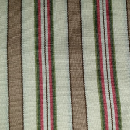 TICKING STRIPE TAN RED GREEN