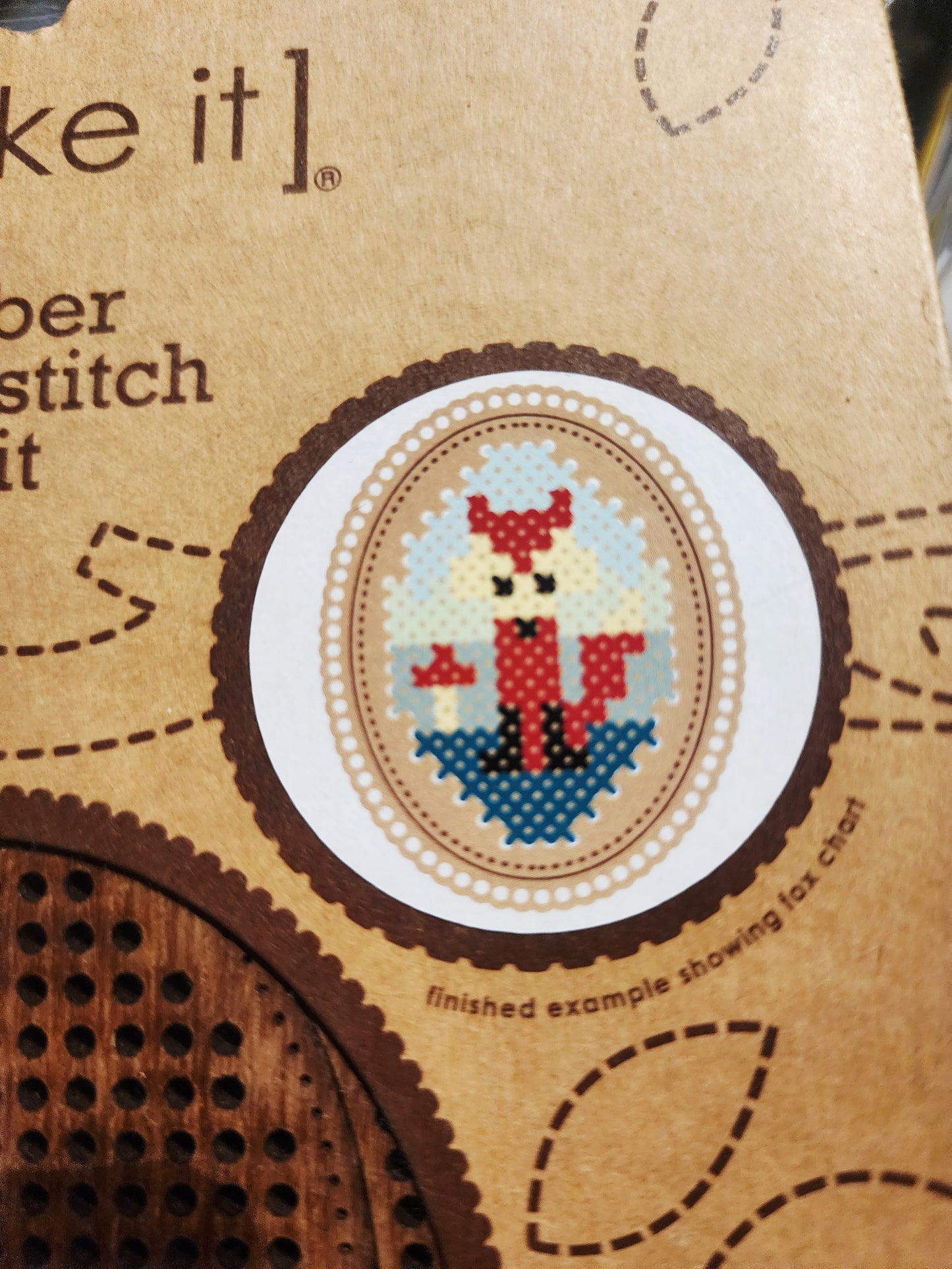 [MAKE IT] Timber Cross Stitch Kit -oval 6.5x8.5cm (585170)