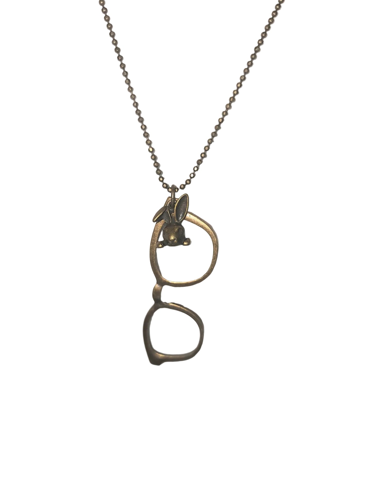 Glasses Necklace (Silver or Brass) 2 inches wide
