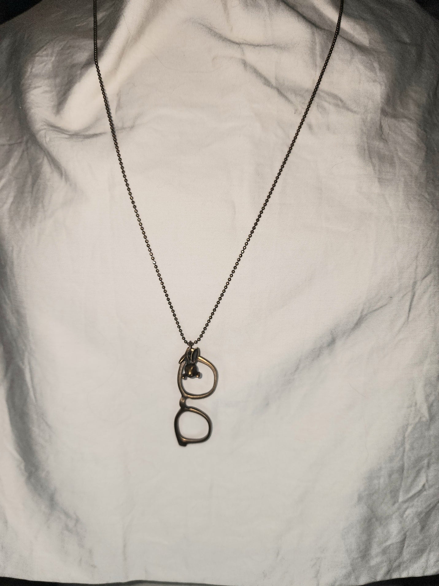 Glasses Necklace (Silver or Brass) 2 inches wide