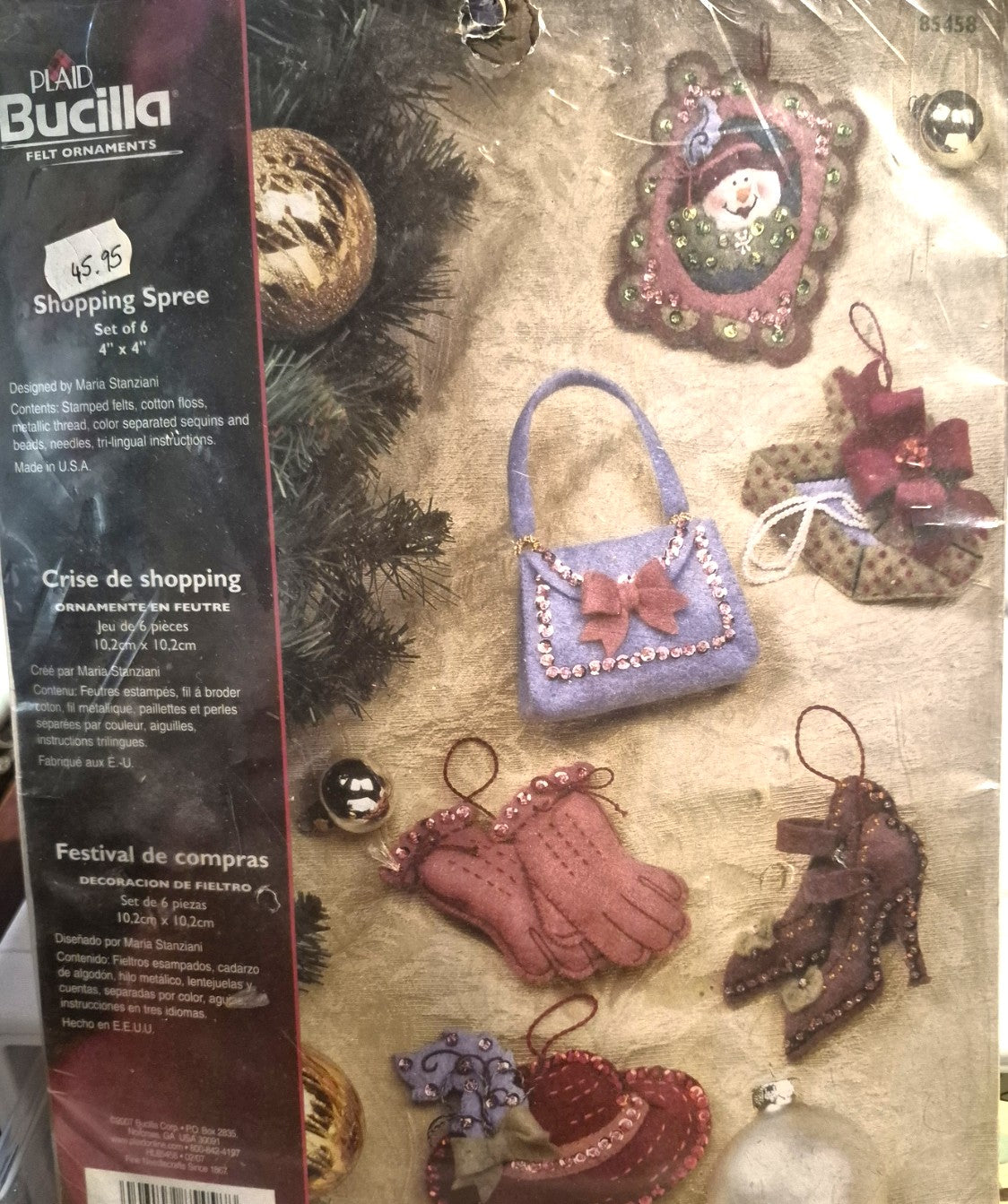 Bucilla Felt Ornaments Kit (set of 6) SHOPPING SPREE 85458