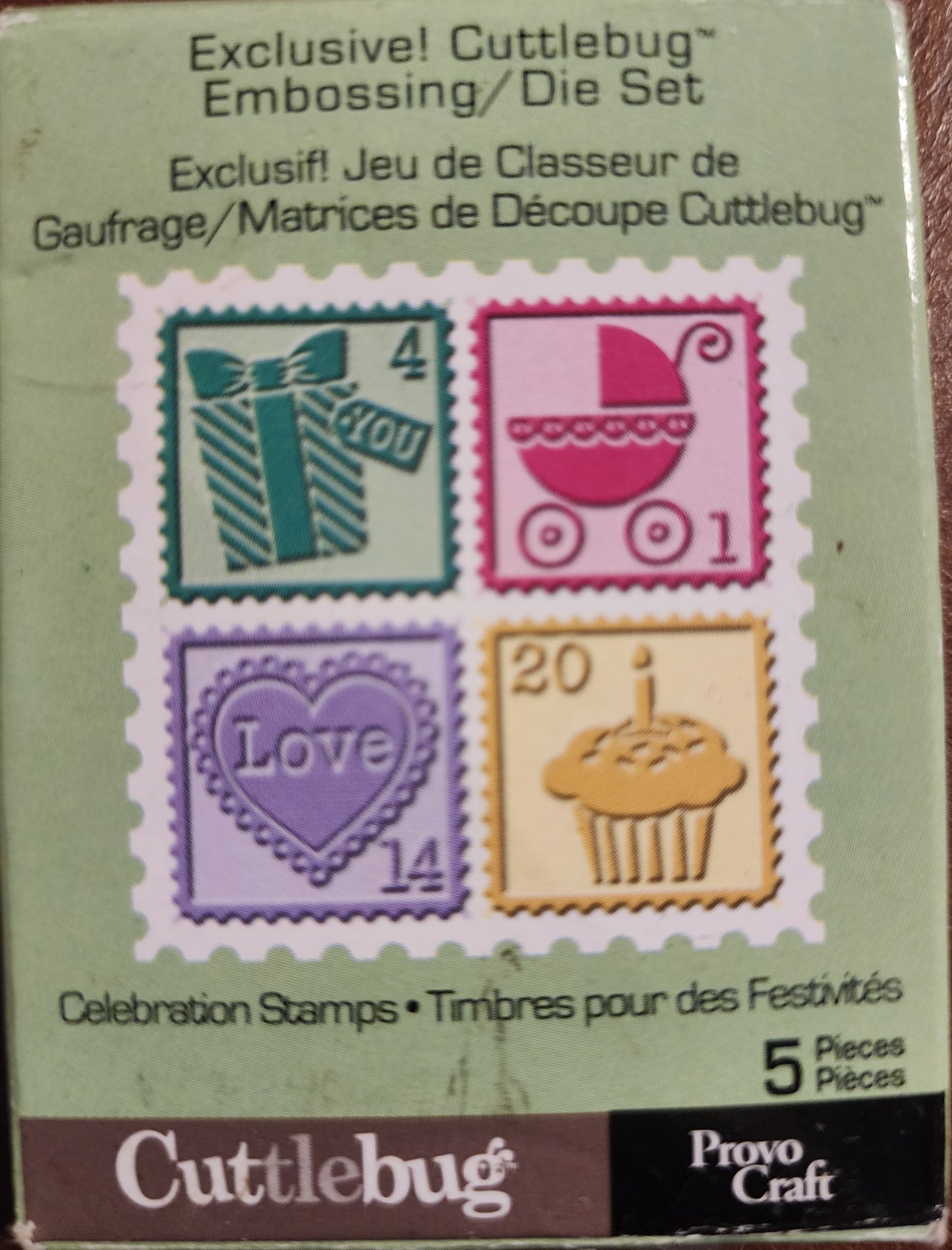 Cuttlebug Celebration Stamps 5 piece pack