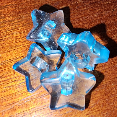 Star baby blue clear button 1.7cm (shank back)