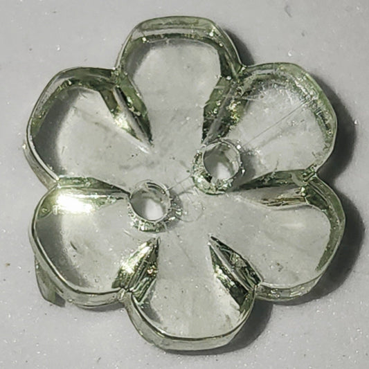 Clear Flower Button mint green 1.5cm