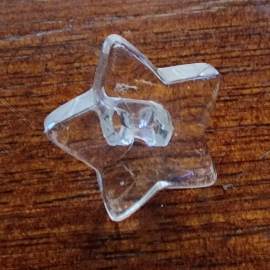Star button crystal clear 1.7cm (shank back)