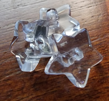 Star button crystal clear 1.7cm (shank back)