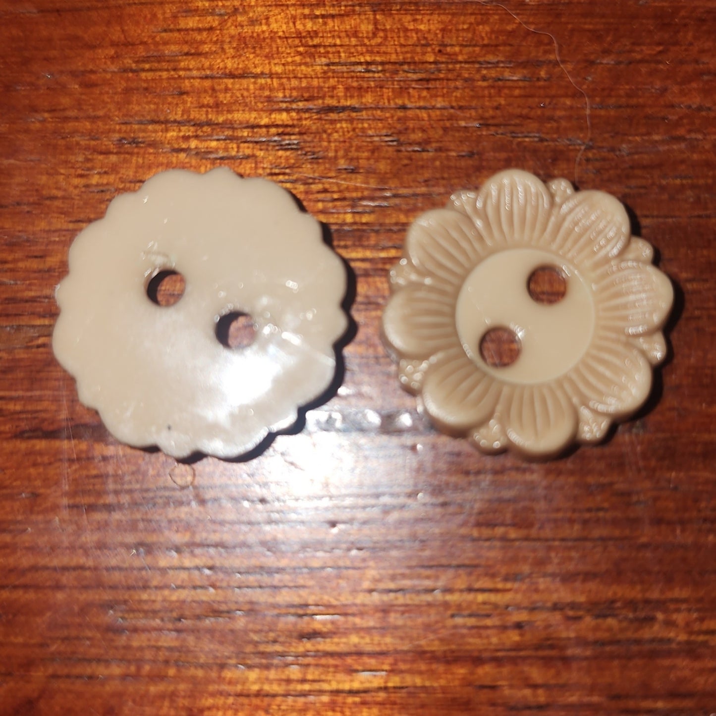 Beige daisy button 1.7cm