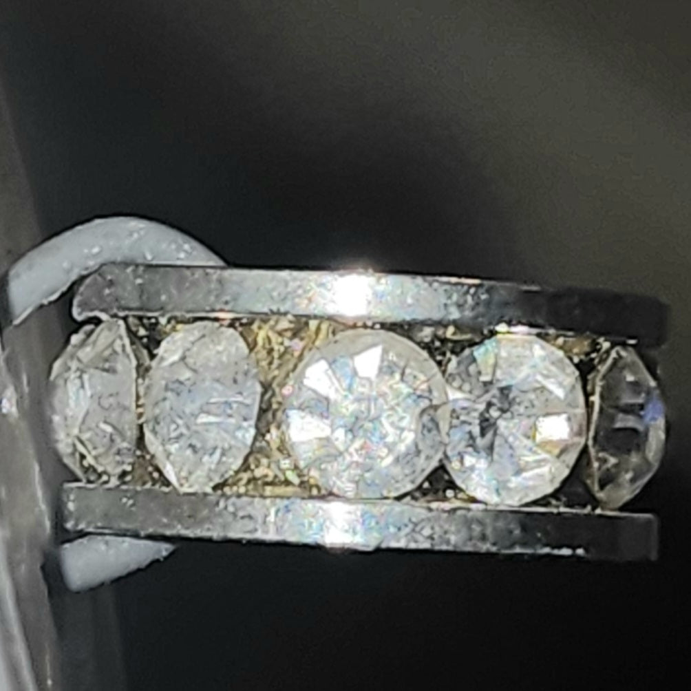Silver diamante metal rondelle (12mm)