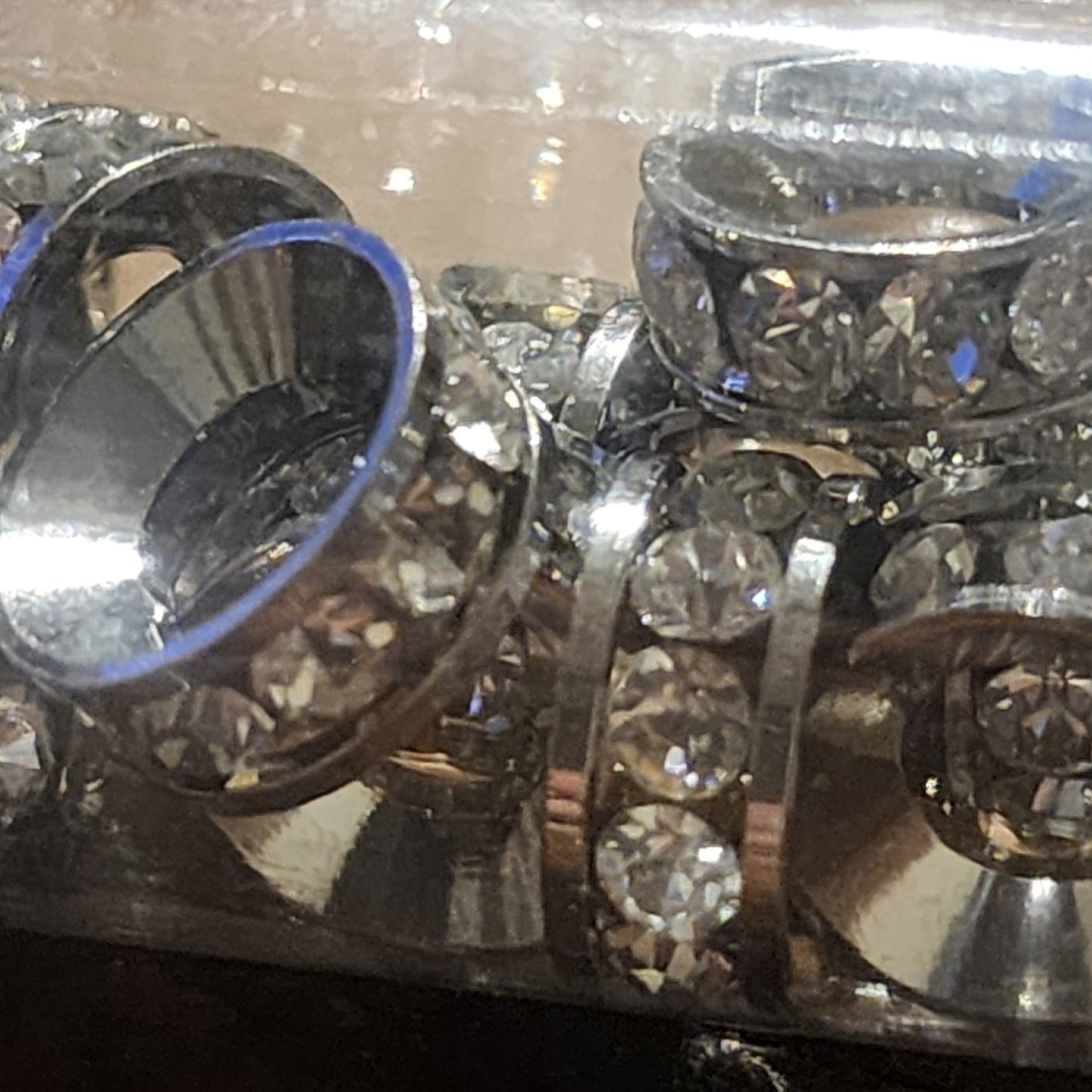 Silver diamante metal rondelle (12mm)