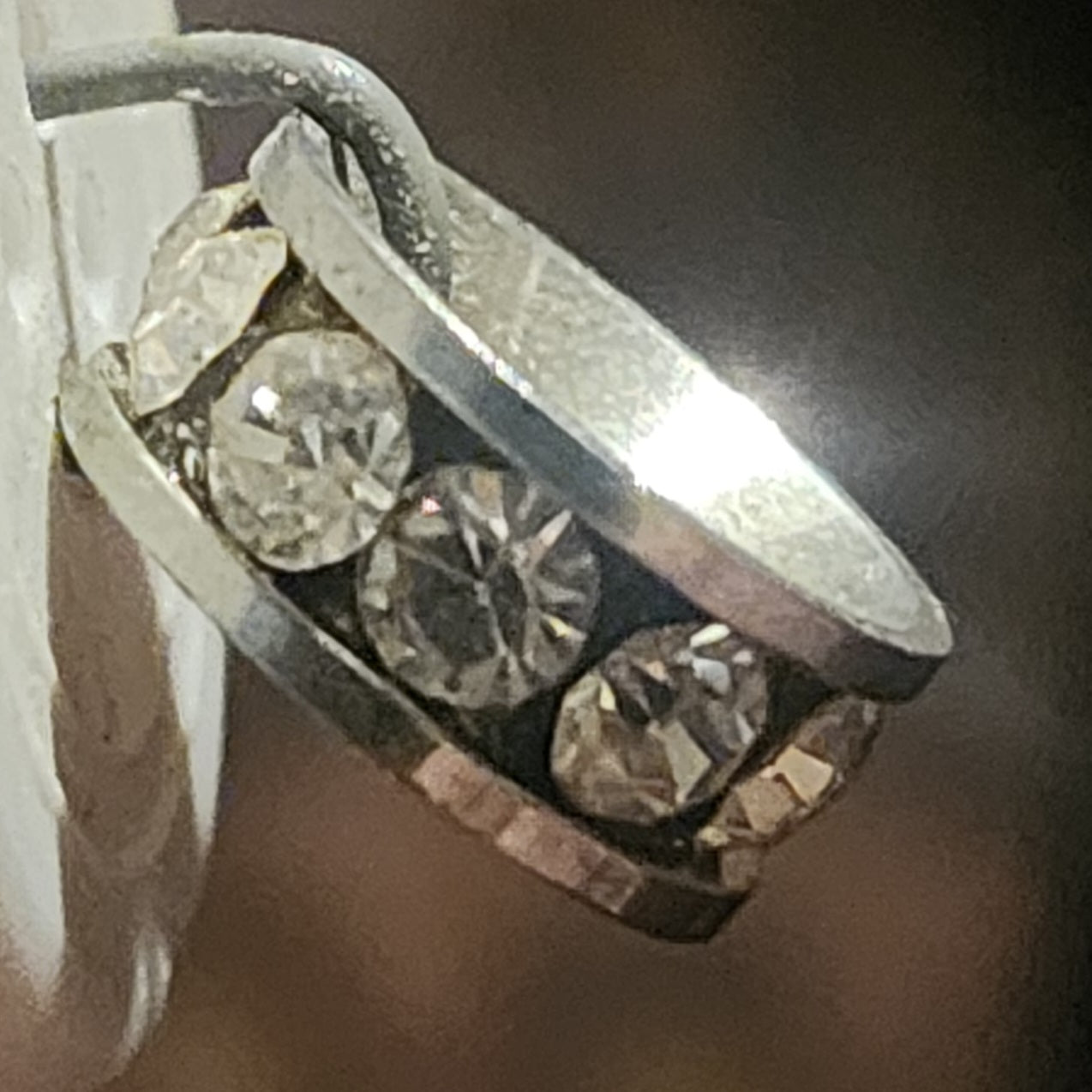 Silver diamante metal rondelle (12mm)