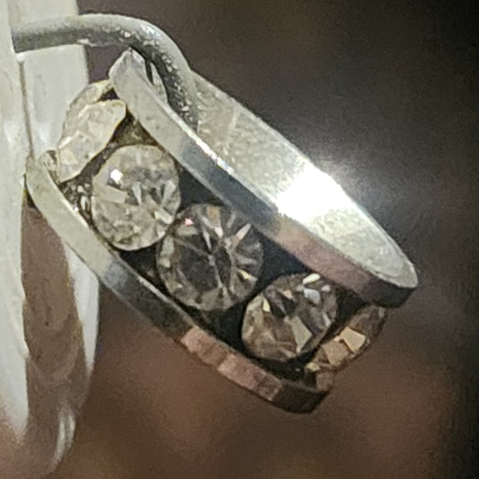 Silver diamante metal rondelle (12mm)