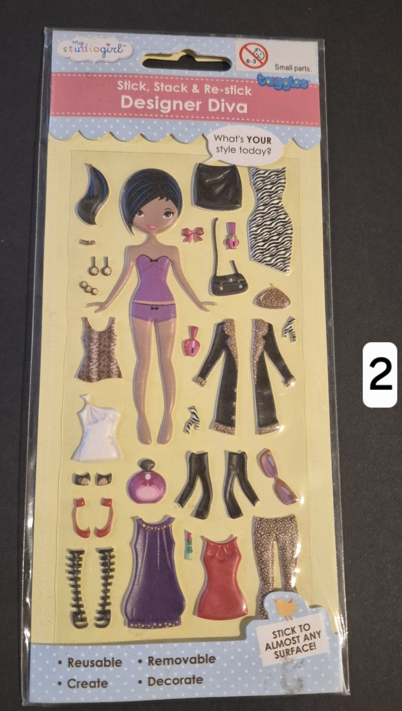 Designer Diva reusable stickers
