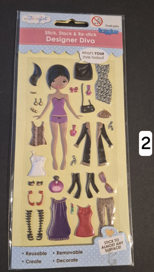 Designer Diva reusable stickers