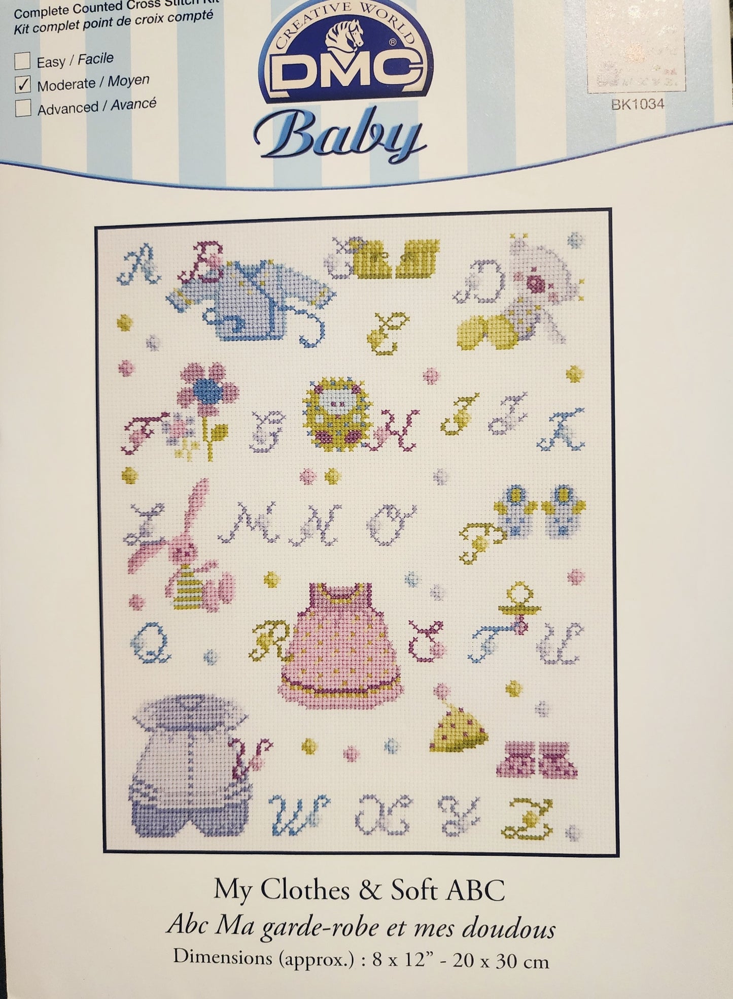 DMC Baby "My Clothes & Soft ABC" Cross Stitch Kit