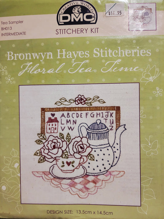 Bronwyn Hayes Stitchery Kit "Floral Tea Time" Tea Sampler