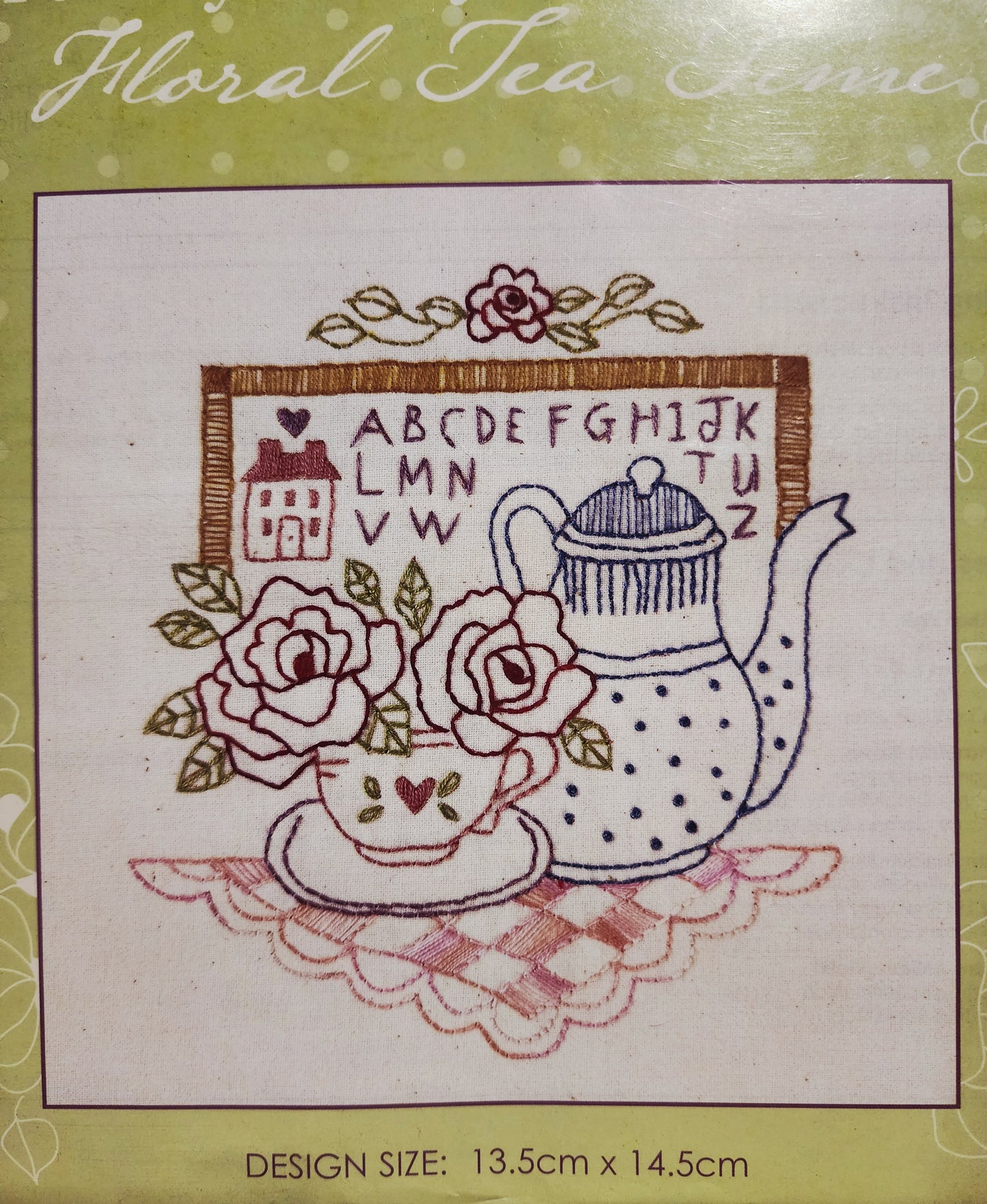 Bronwyn Hayes Stitchery Kit "Floral Tea Time" Tea Sampler
