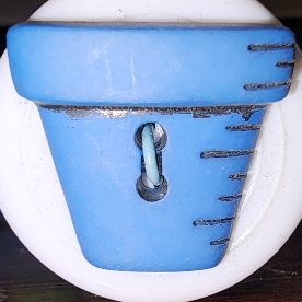 Flowerpot button blue 2cm